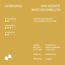 Load image into Gallery viewer, ESPRESSO| Honduras San Vicente Marcos Sabillon
